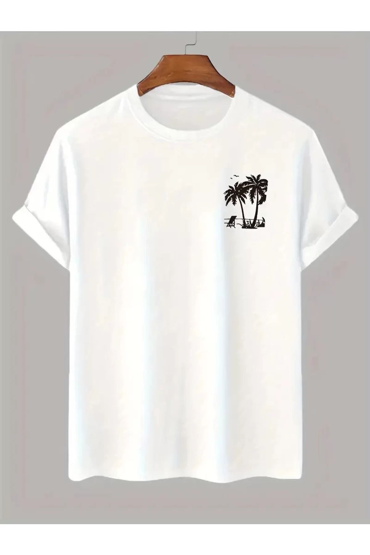 BBbutik Palmiye Baskılı Oversize T-shirt