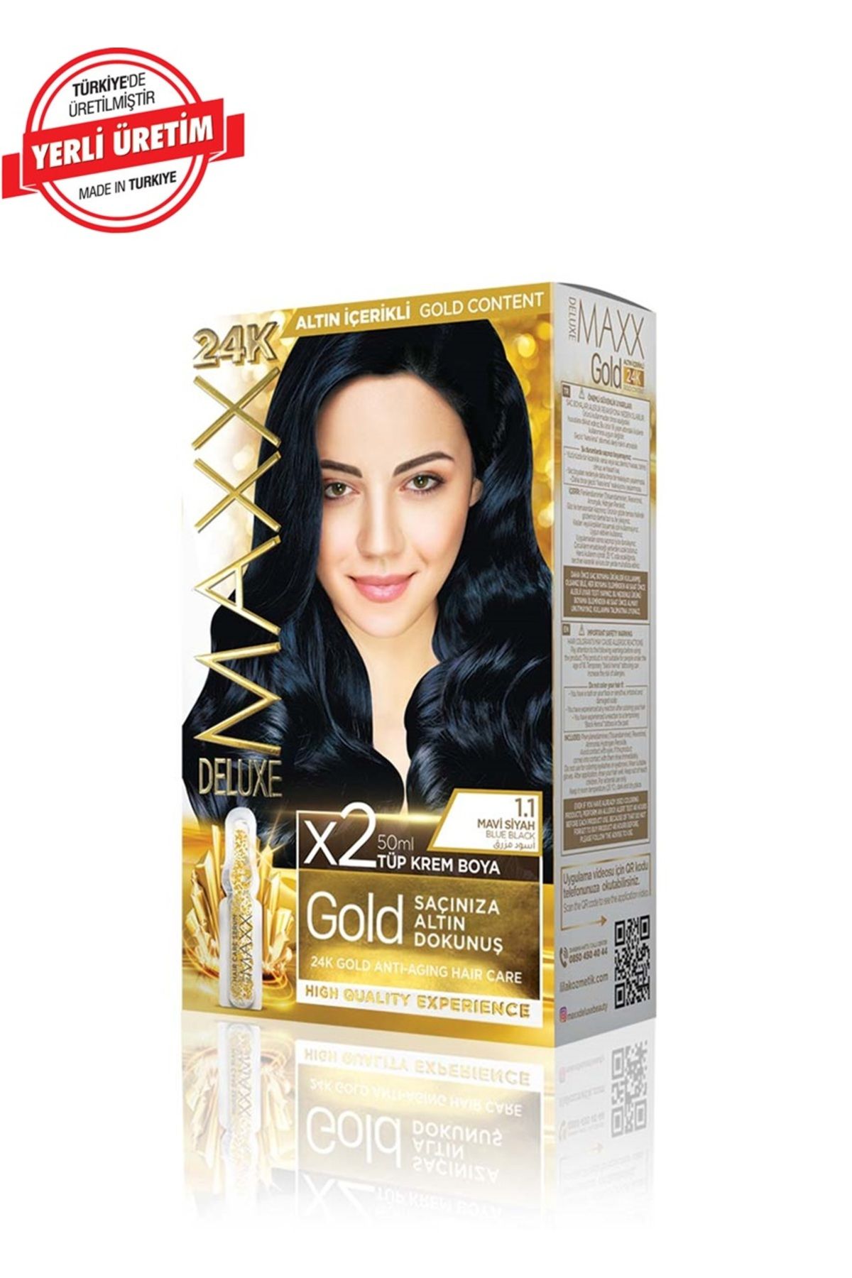 MUK's Beauty Tools Maxx Deluxe Gold Series Saç Boya Seti 2 Tüp Boya 2 Oksidan 30 Harika Renk Seçeneği