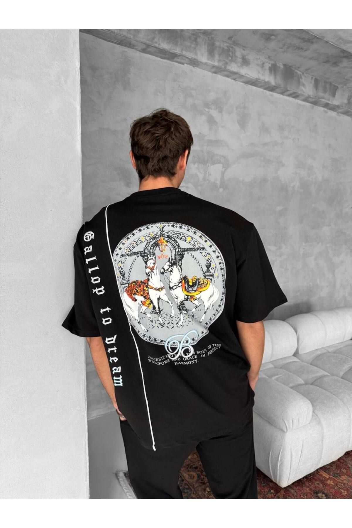 MİELA STORE Etnik Desen Oversize T-Shirt