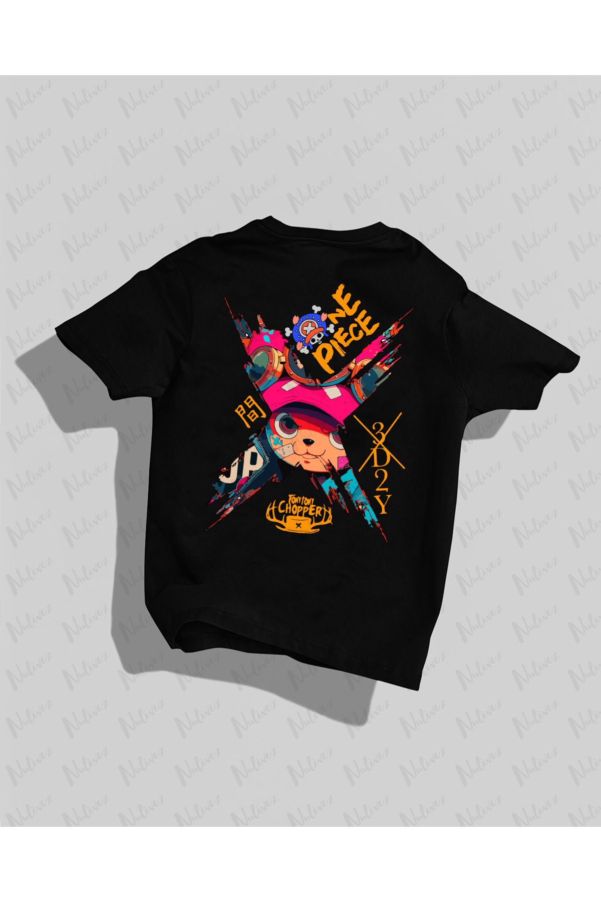Nulivez One Piece Tasarımı Sırt Baskılı Yüksek Kalite Kompakt Unisex Oversize T-Shirt