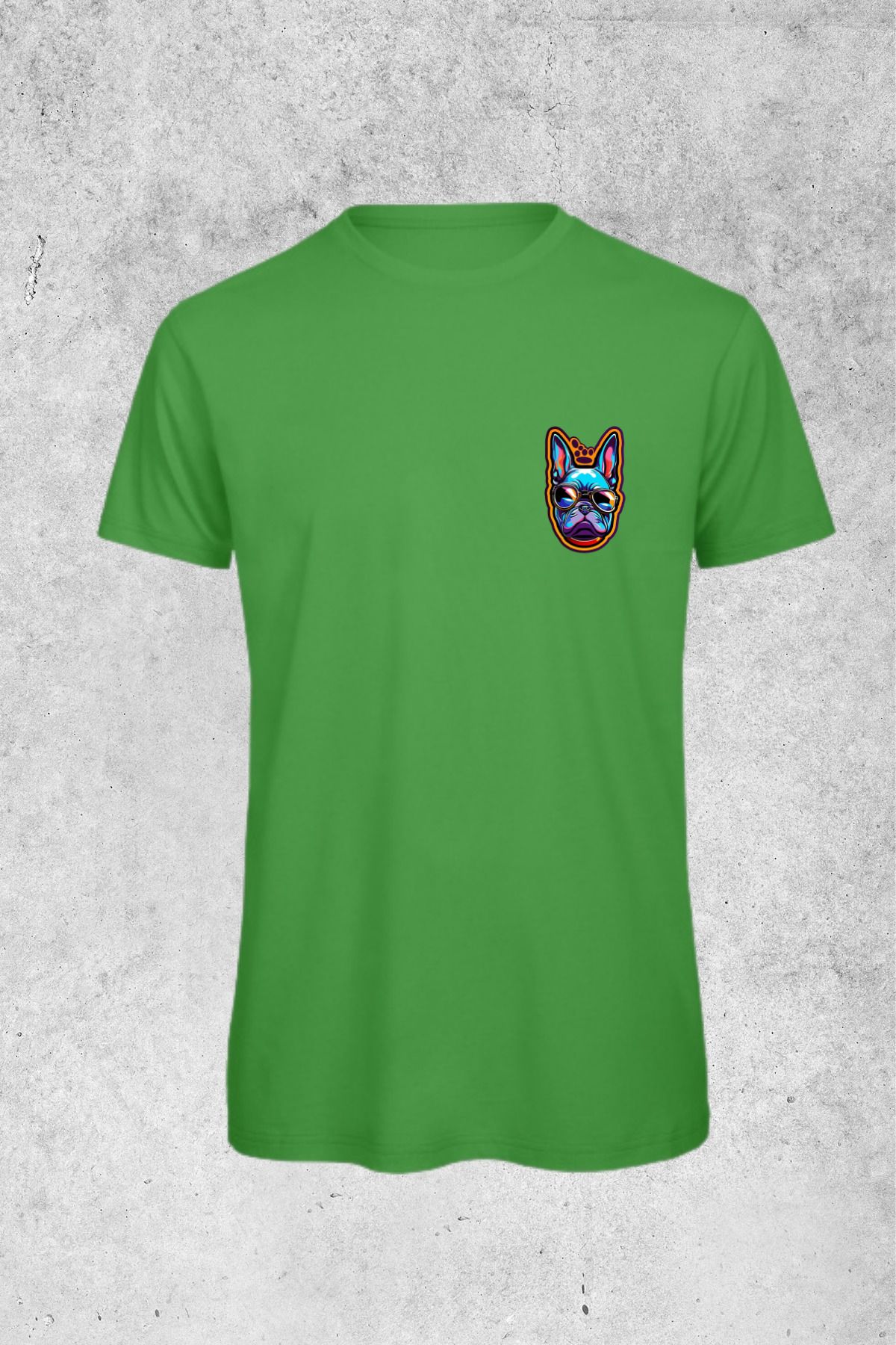 MOLICO Basic unisex sıfır yaka kısa kollu FRENCH DOG BASKILI Tshirt