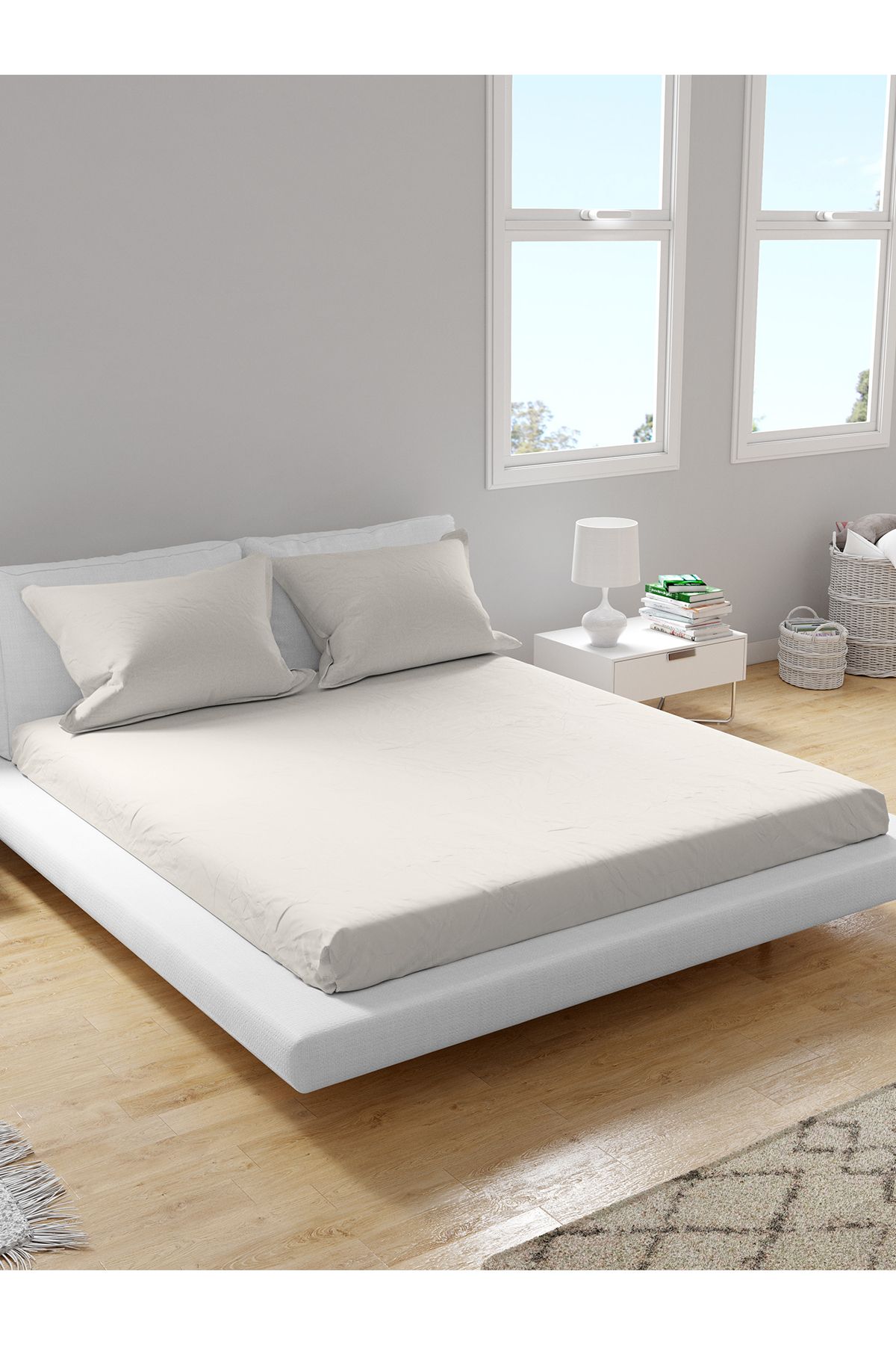 femmhome Premium %100 Pamuk Akfil Lastikli Çarşaf Takımı Tek/Çift/Battal (90/100/120/160/180) Flat Colors A-G