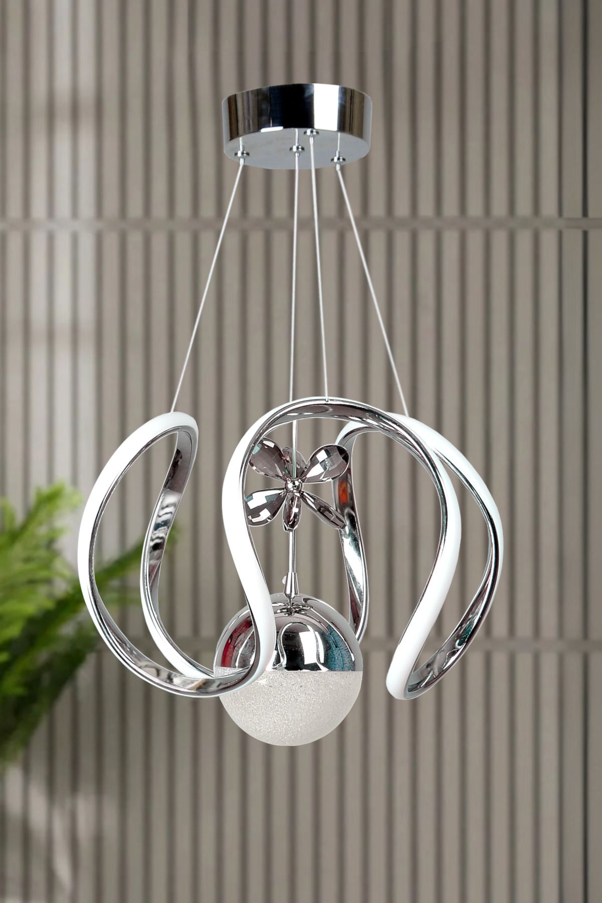 Ultra Home Peru Model Krom Kaplama Modern Salon Oturma Odası Mutfak Hol Antre Led Sarkıt Avize