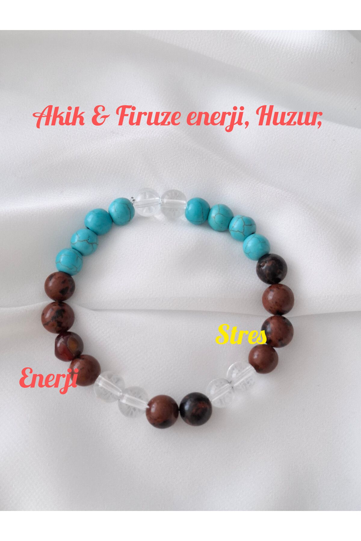 İPAR AKSESUAR FİRUZE & AKİK ÇAKRA POZİTİF, HUZUR DOĞAL TAŞ BİLEKLİK