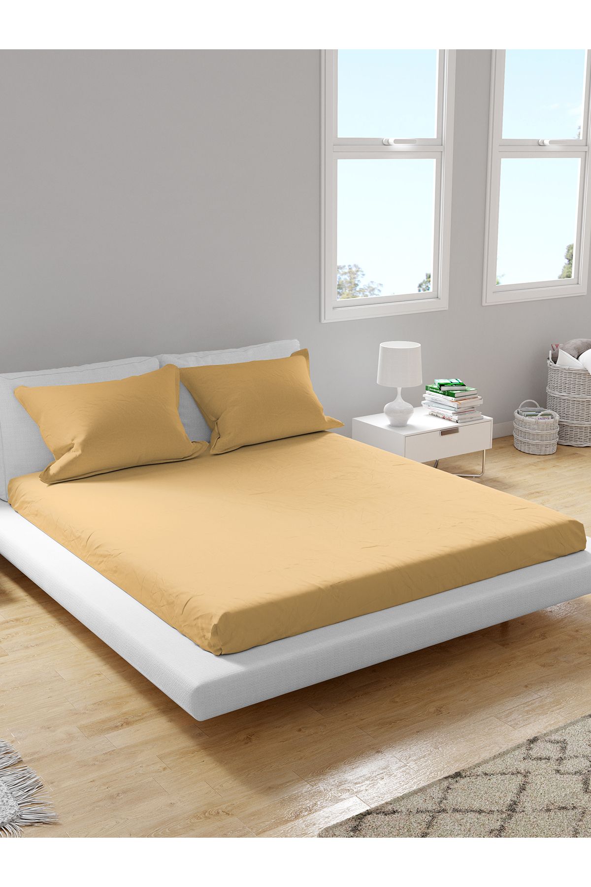 femmhome Premium %100 Pamuk Akfil Lastikli Çarşaf Takımı Tek/Çift/Battal (90/100/120/160/180) Flat Colors H-M