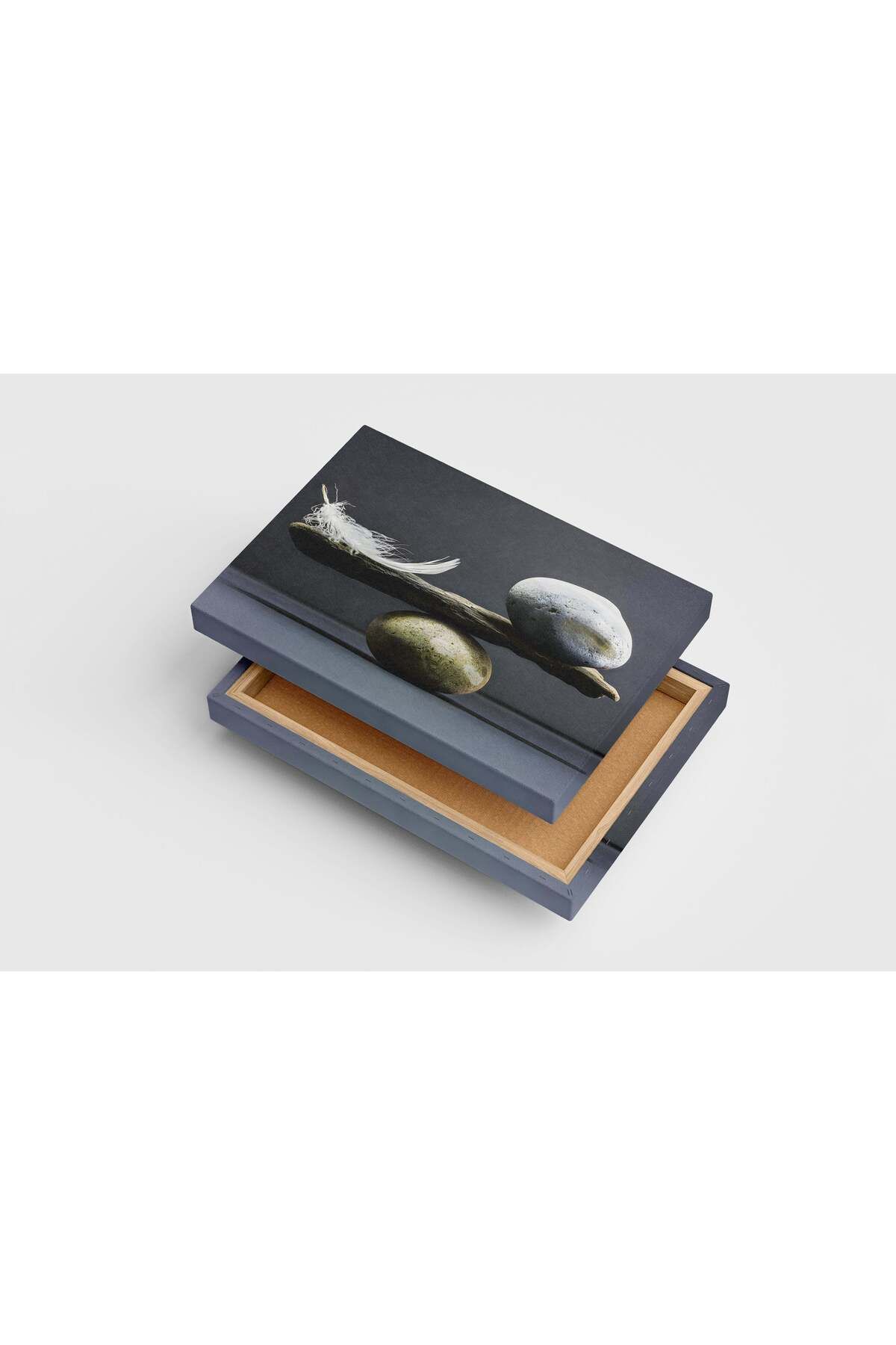 Wallivo feather/stone relationship, art, kanvas tablo