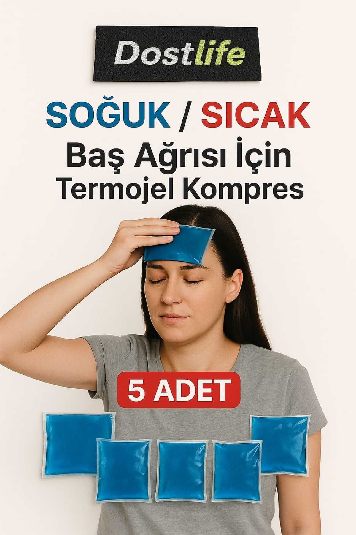 dostlife Termojel Soğuk / Sıcak Kompres Jel 13x13cm (5 Adet)