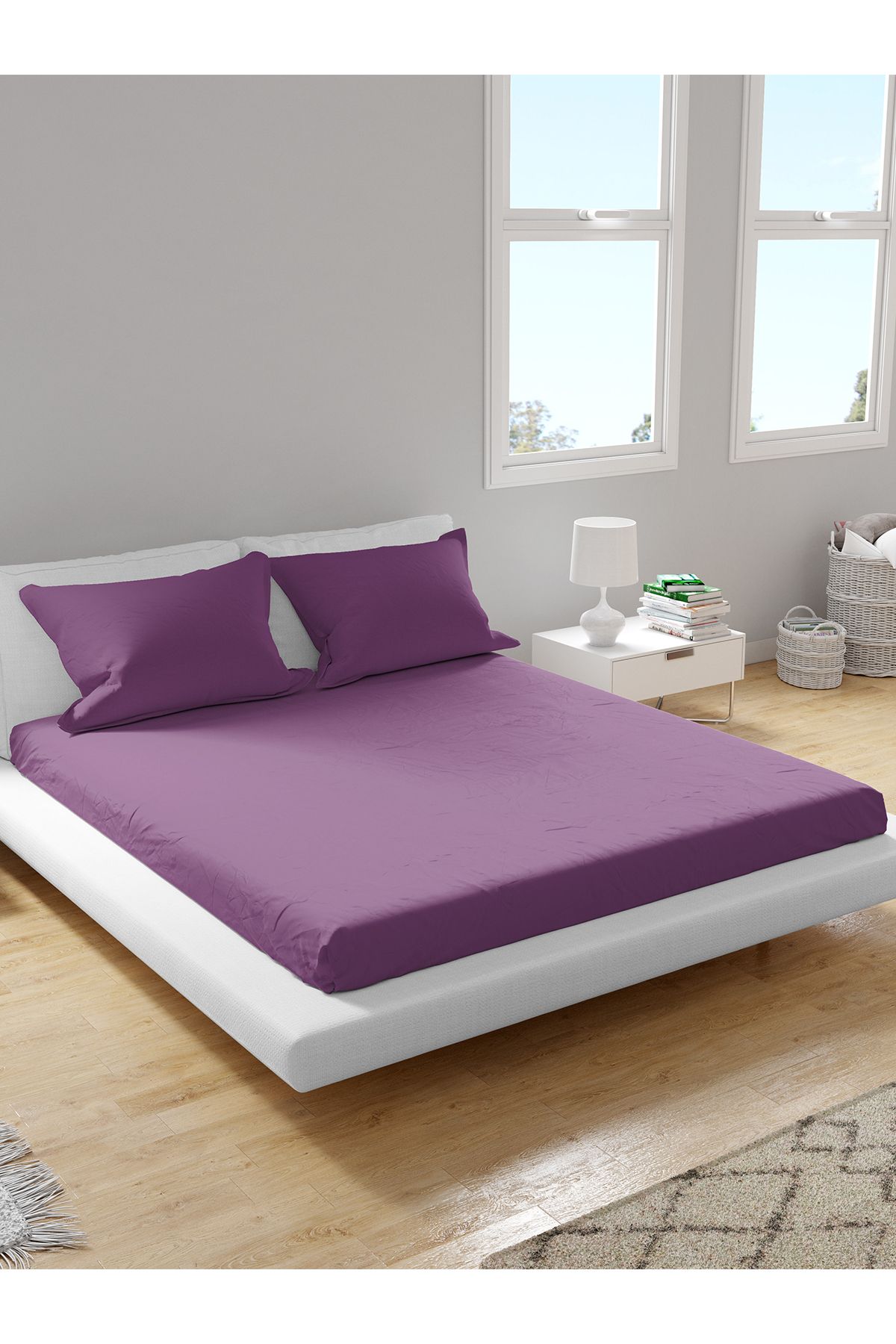 femmhome Premium %100 Pamuk Akfil Lastikli Çarşaf Takımı Tek/Çift/Battal (90/100/120/160/180) Flat Colors M-Z