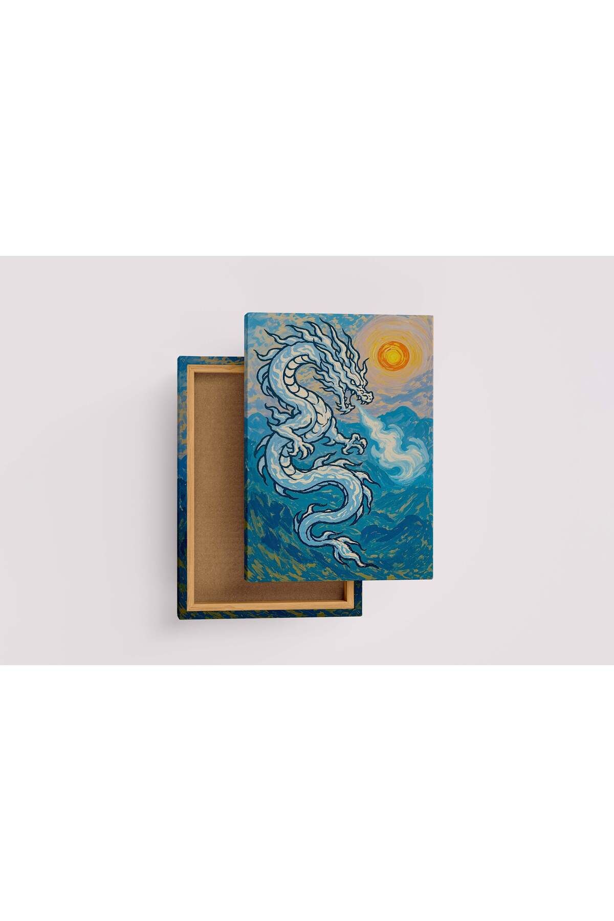 Wallivo ai creation, light blue dragon, ai art, art, kanvas tablo