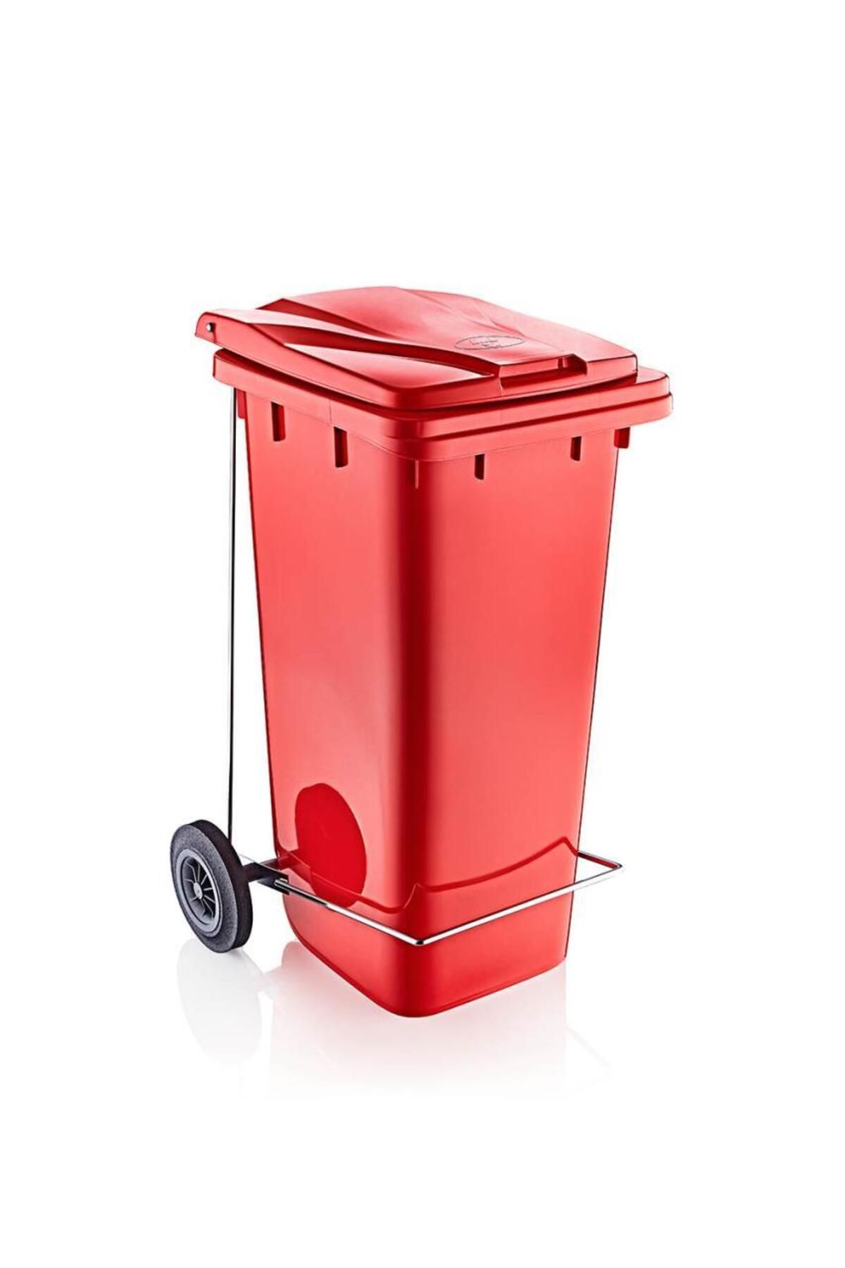 Omnipazar SY-6507 Pedallı Tekerlekli Kapaklı Plastik Çöp Konteyneri 120 lt