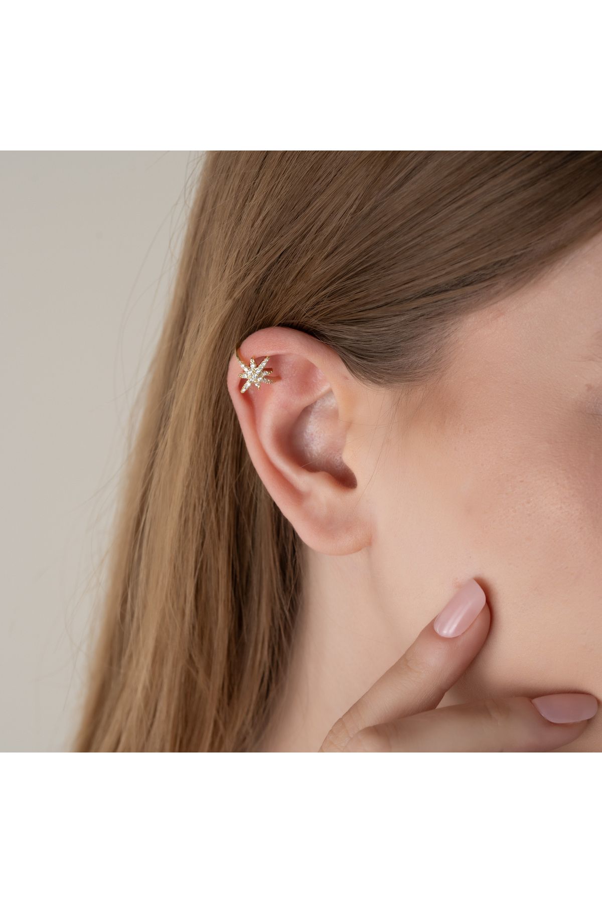 Bijoura Studio Kuzey Yıldızı Çelik Earcuff Küpe