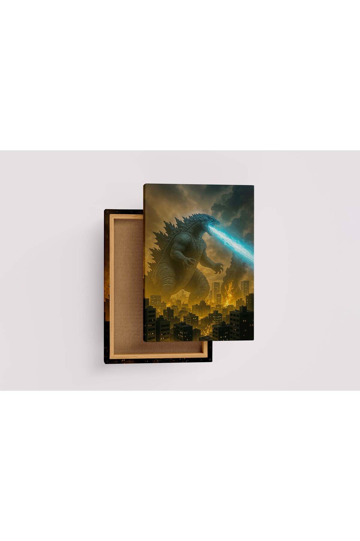Wallivo ai creation, godzilla attack, ai art, art, kanvas tablo