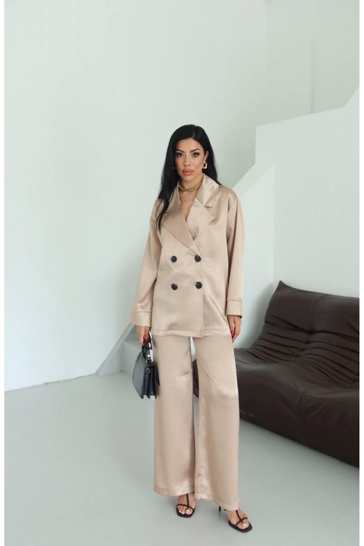 Ekim Store Yeni Sezon Saten Gömlek Pantolon Blazer Takım