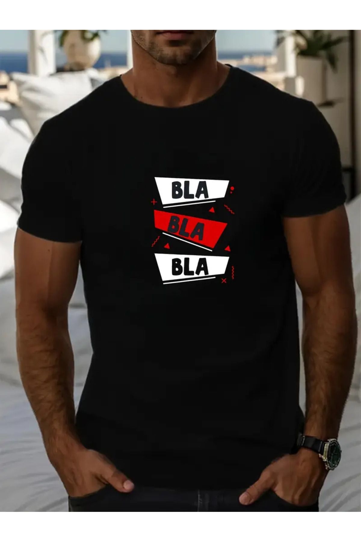 İnazuma Outdoors İnazuma Unisex Oversize Baskılı Pamuklu Bisiklet Yaka Kısa Kollu SİYAH T-shirt