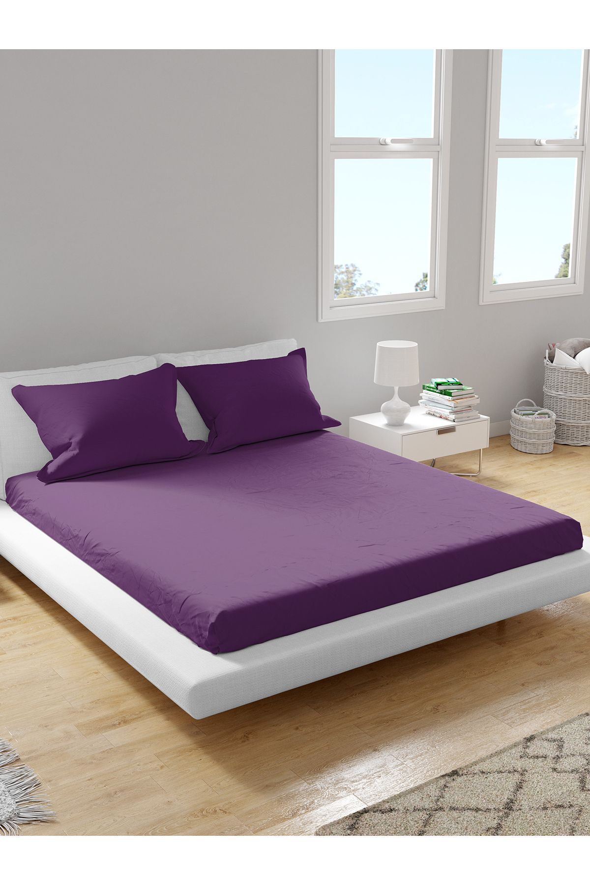 femmhome Premium %100 Pamuk Akfil Lastikli Çarşaf Takımı Tek/Çift/Battal (90/100/120/160/180) Flat Colors M-Z