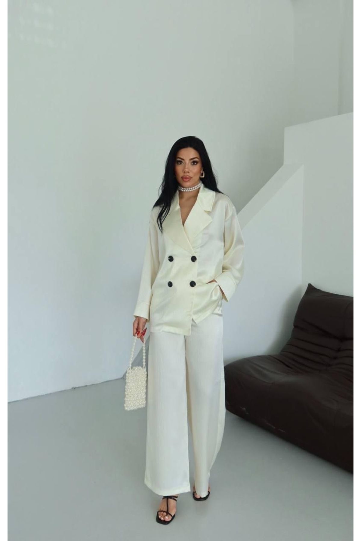 Ekim Store Yeni Sezon Saten Gömlek Pantolon Blazer Takım