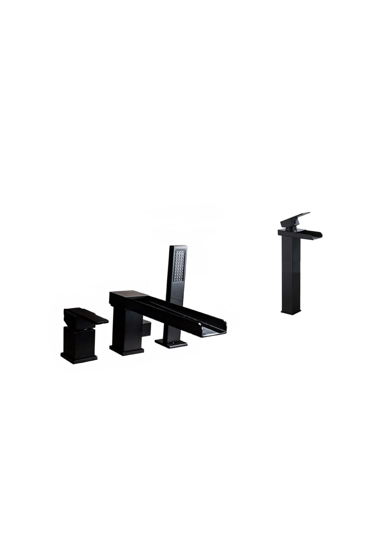 Blackswan Design Set Baterie Cada Si Baterie Chiuveta, Blackswan, Tip M34, Model Negru Mat, Dimensiune 25.5 Cm - One Size