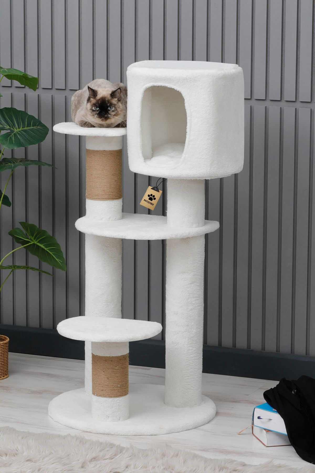 Pati Store Kedi Evi, Kedi Yuvası, Kedi Oyun Evi- Colombo Beyaz