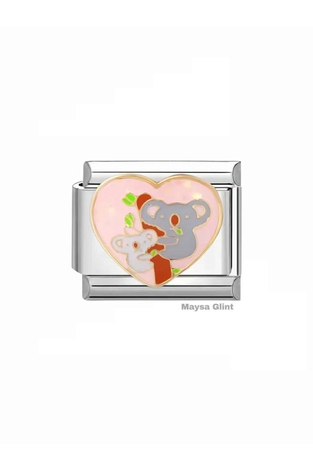 Maysa Glint Koala Paslanmaz Çelik Charm Italyan Bileklik Charmı