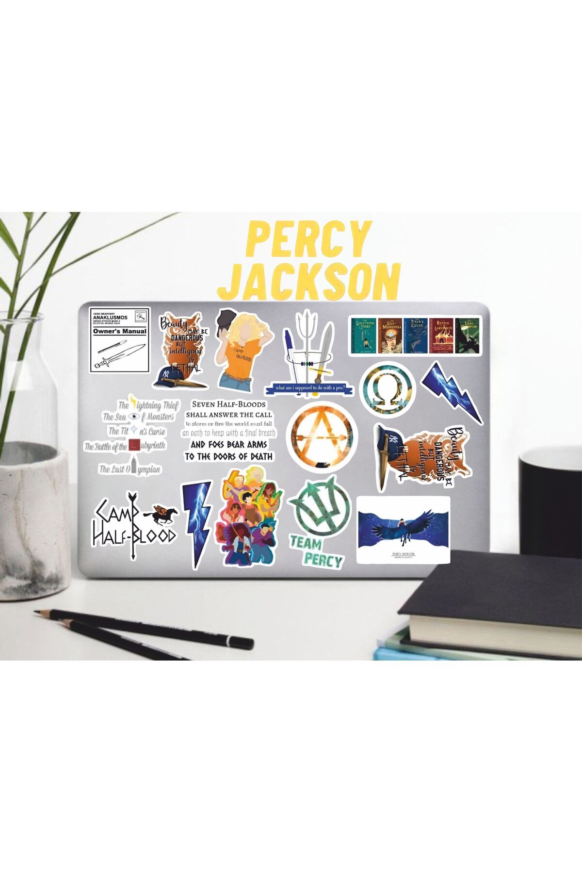 hediyenebak Percy Jackson Sticker Seti | Laptop Ajanda Pc Tablet Telefon Defter Etiket Bullet Journal