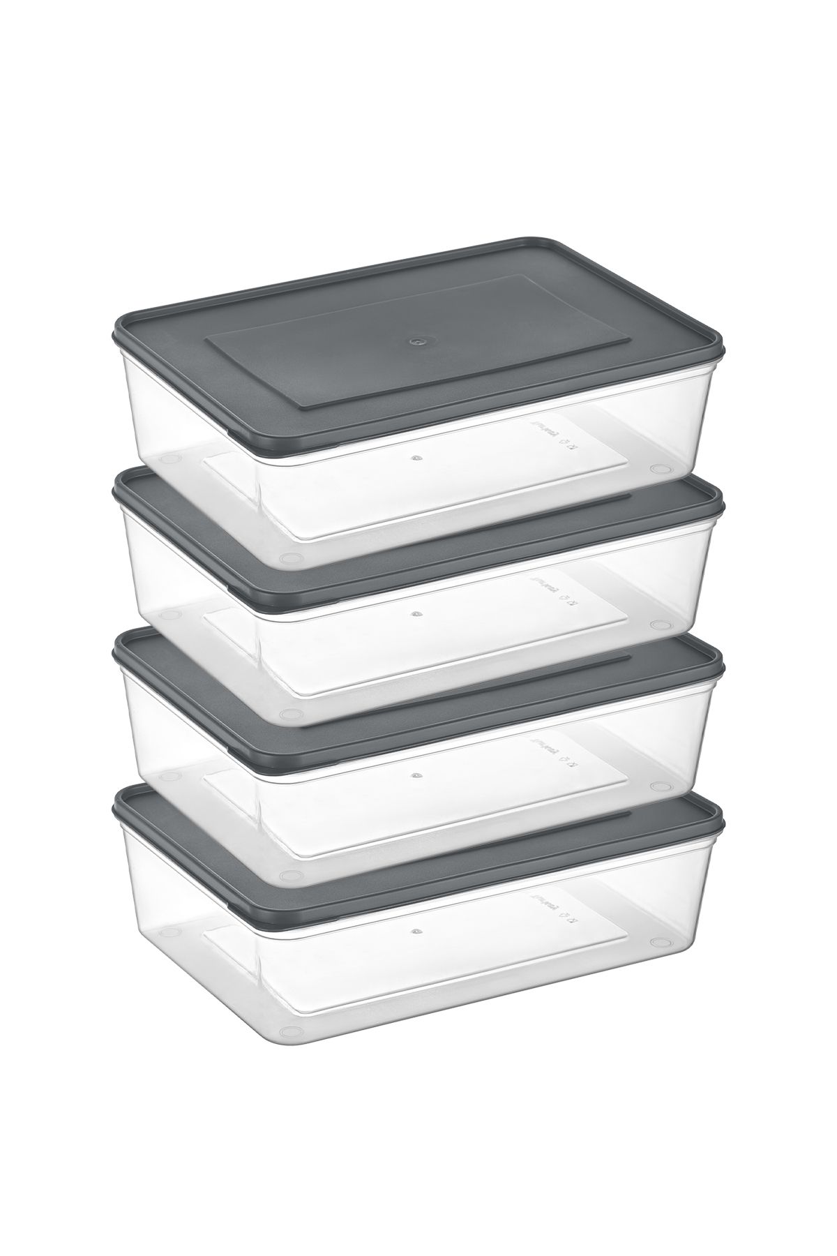 Mefa Mutfak Freshkeep 4'lü 4 Litre Gri Buzdolabı Organizer Mikrodalga Ve Difrize Uygun Saklama Kabı