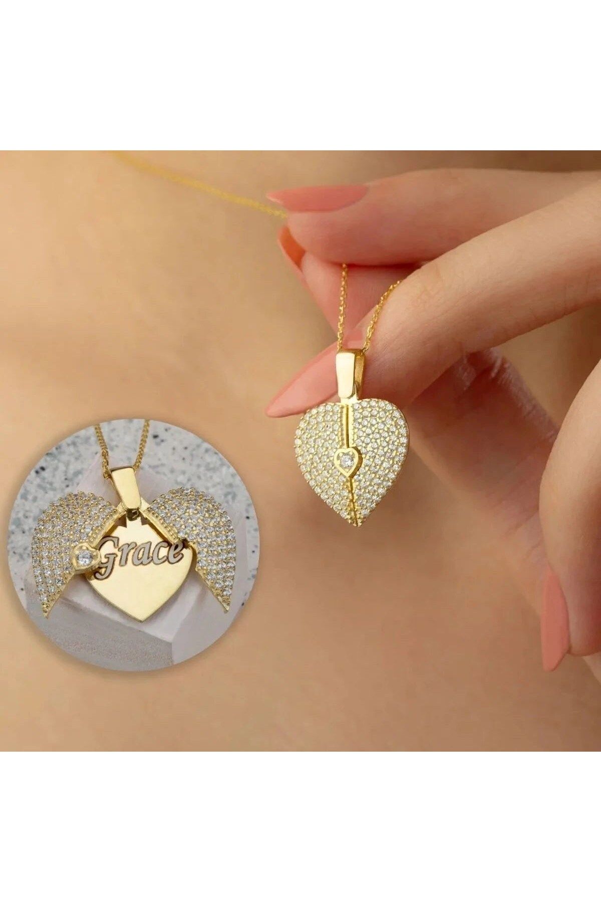beonejewelry GRAVÜRLÜ AÇILABİLİR KALP KOLYE | 925 GÜMÜŞ