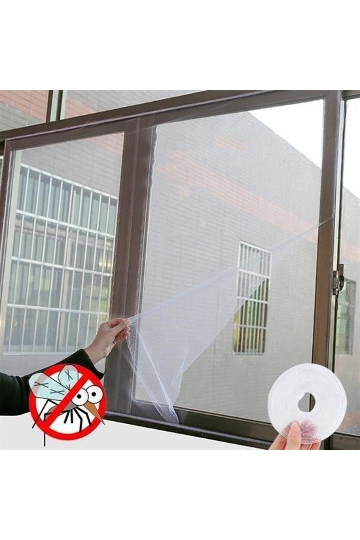 BellevieStore BUFFER® Tüm Cam Pencere Kapılara Uyumlu Çift Kanat Pencere Sinekliği