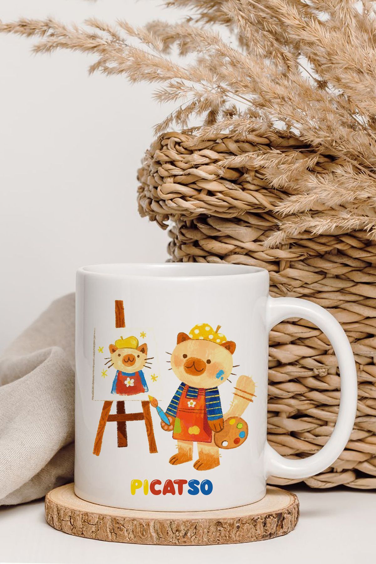 shop Picatso Ressam Kedi Tasarım Kupa