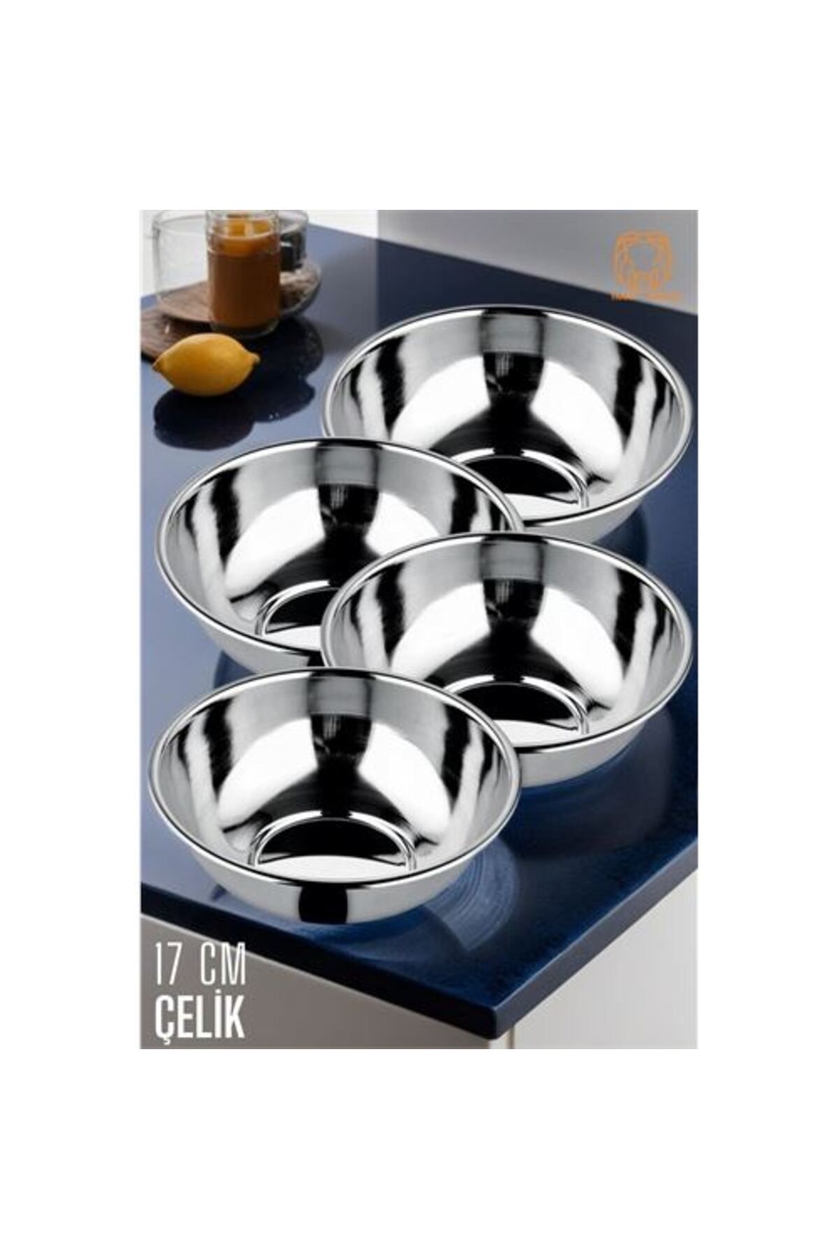 mrpurple Yemek Tası Paslanmaz Çelik Çorba Kasesi 4 ADET - PRP2386-5328