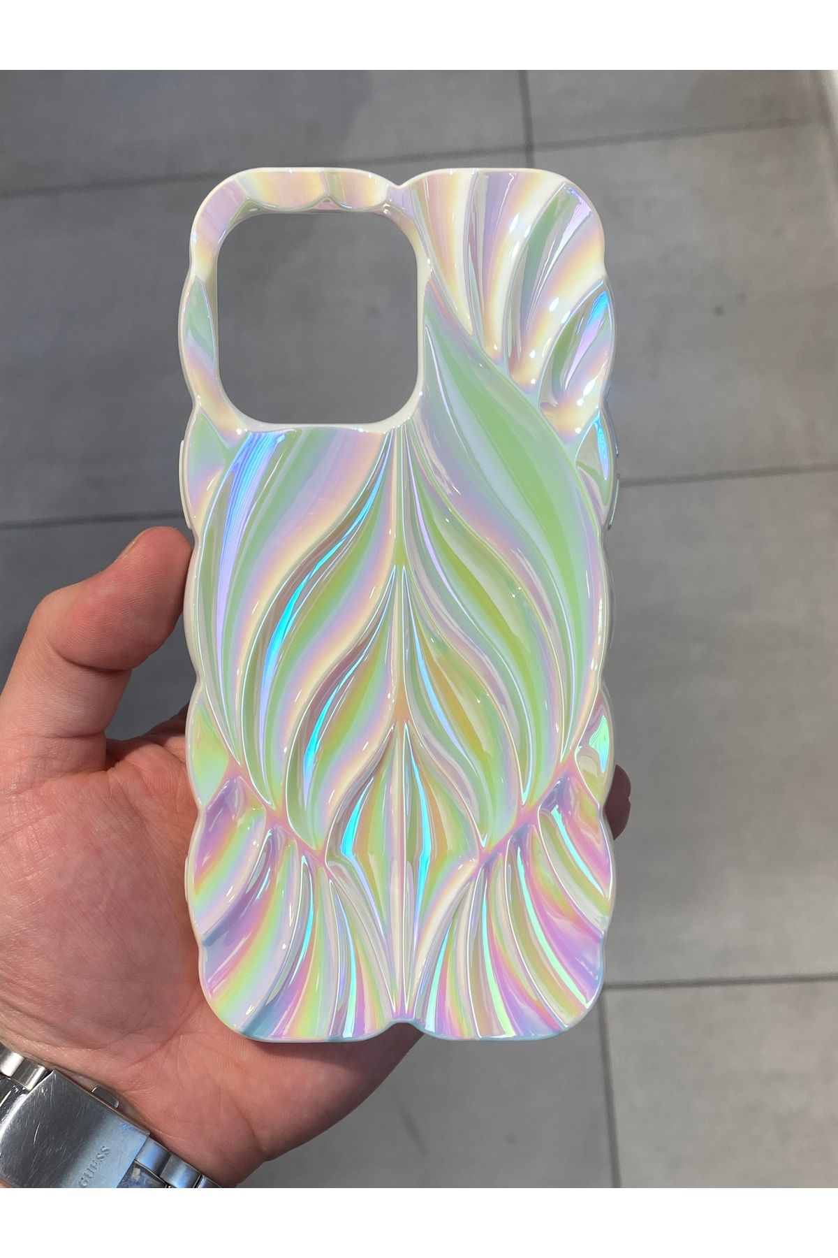 Mee.co İphone 14 Pro Max Uyumlu Yaprak Desenli Silikon Premium Kılıf