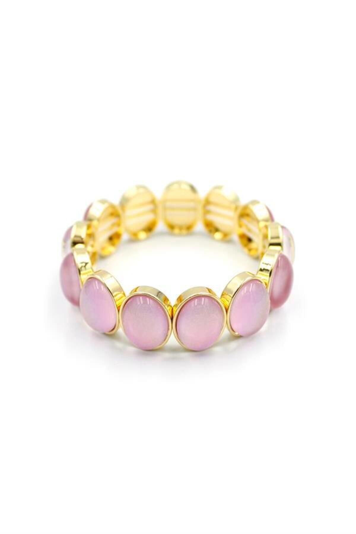 Royaleks Lastikli Taşlı Bilezik - Pembe