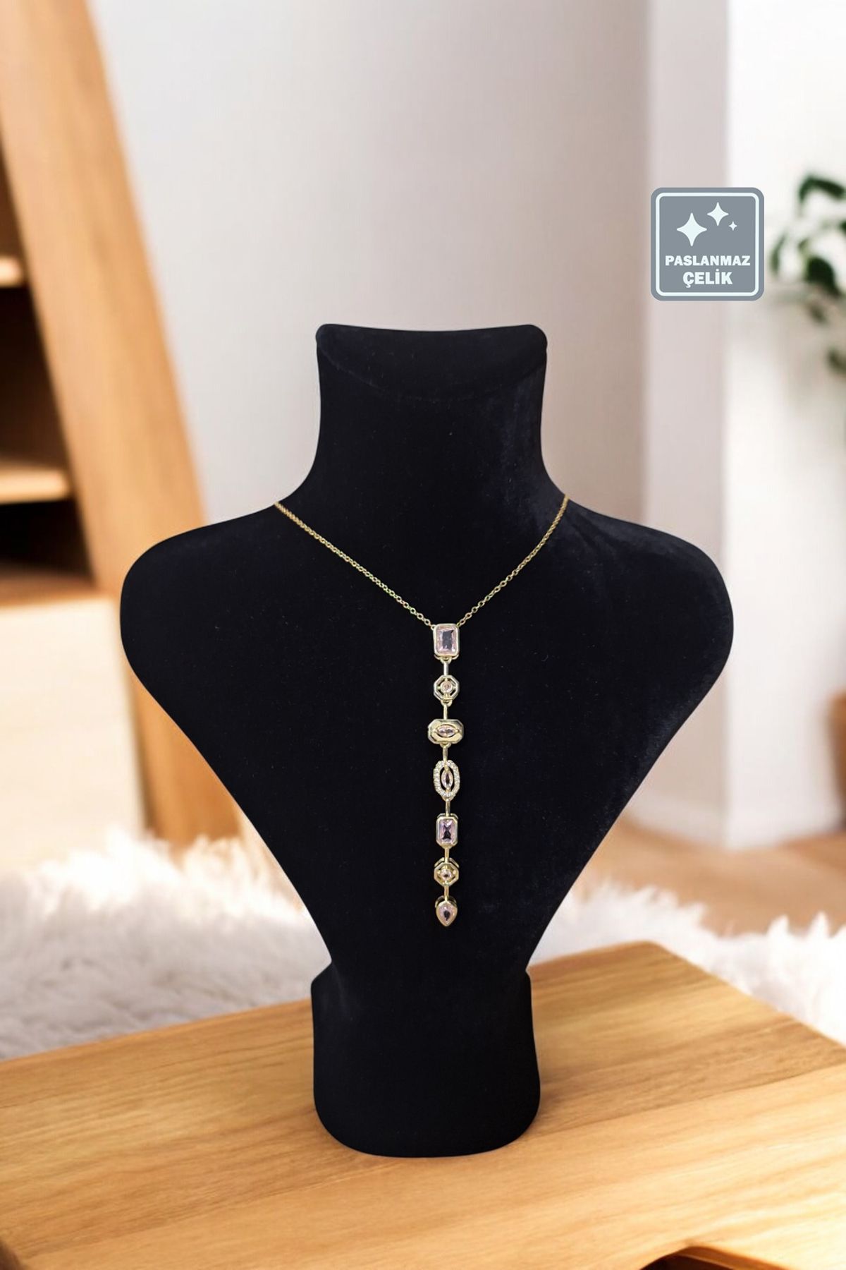 Miss TBee 🌠Taşlı 'Y' Model Çelik Kolye