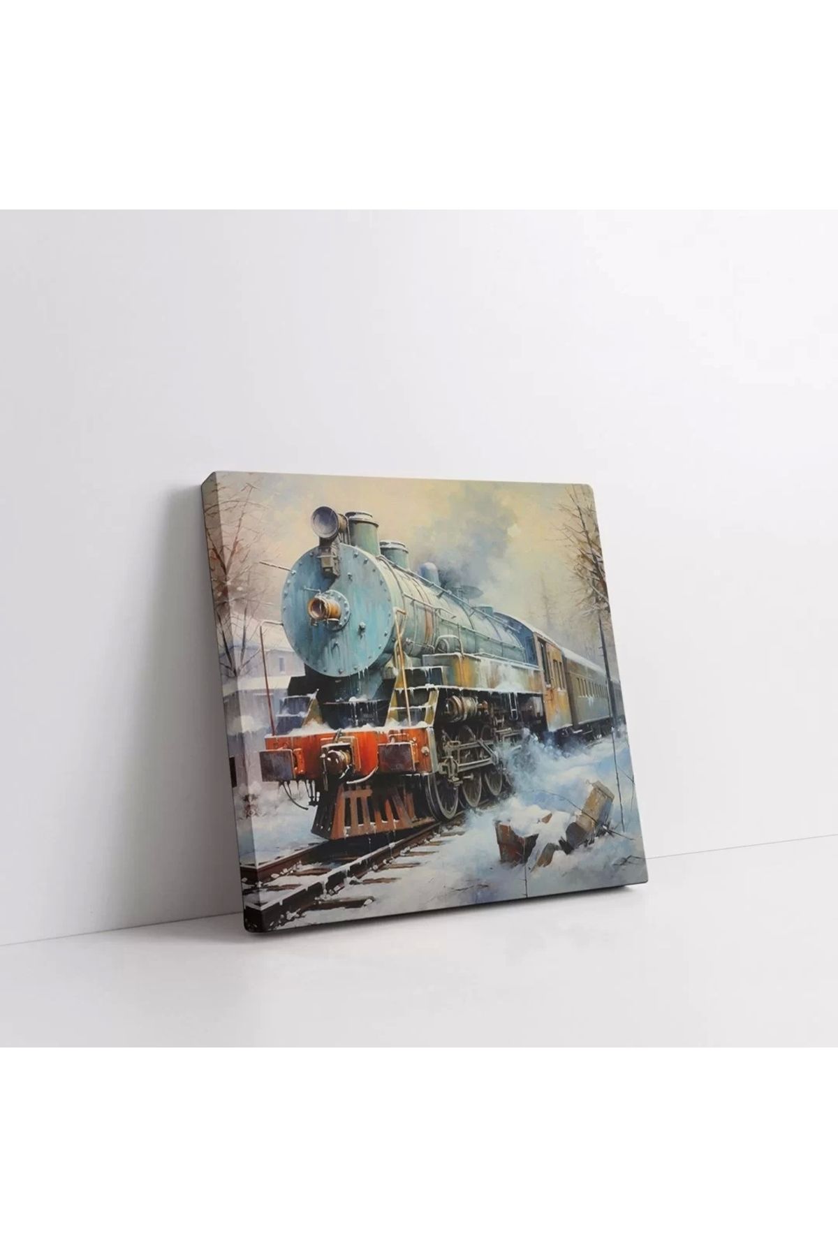 VOGLOO Buharlı Tren Kare Kanvas Tablo