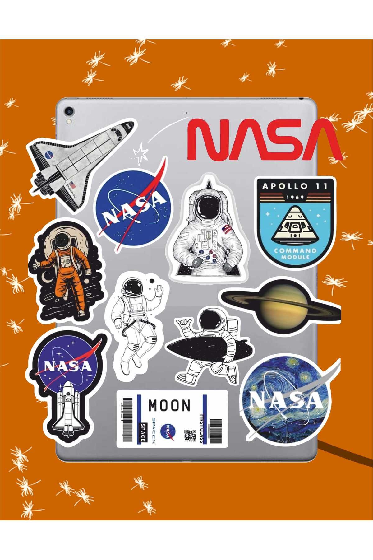 hediyenebak Nasa Uzay Sticker Seti | Laptop Ajanda Pc Tablet Telefon Defter Etiket Bullet Journal