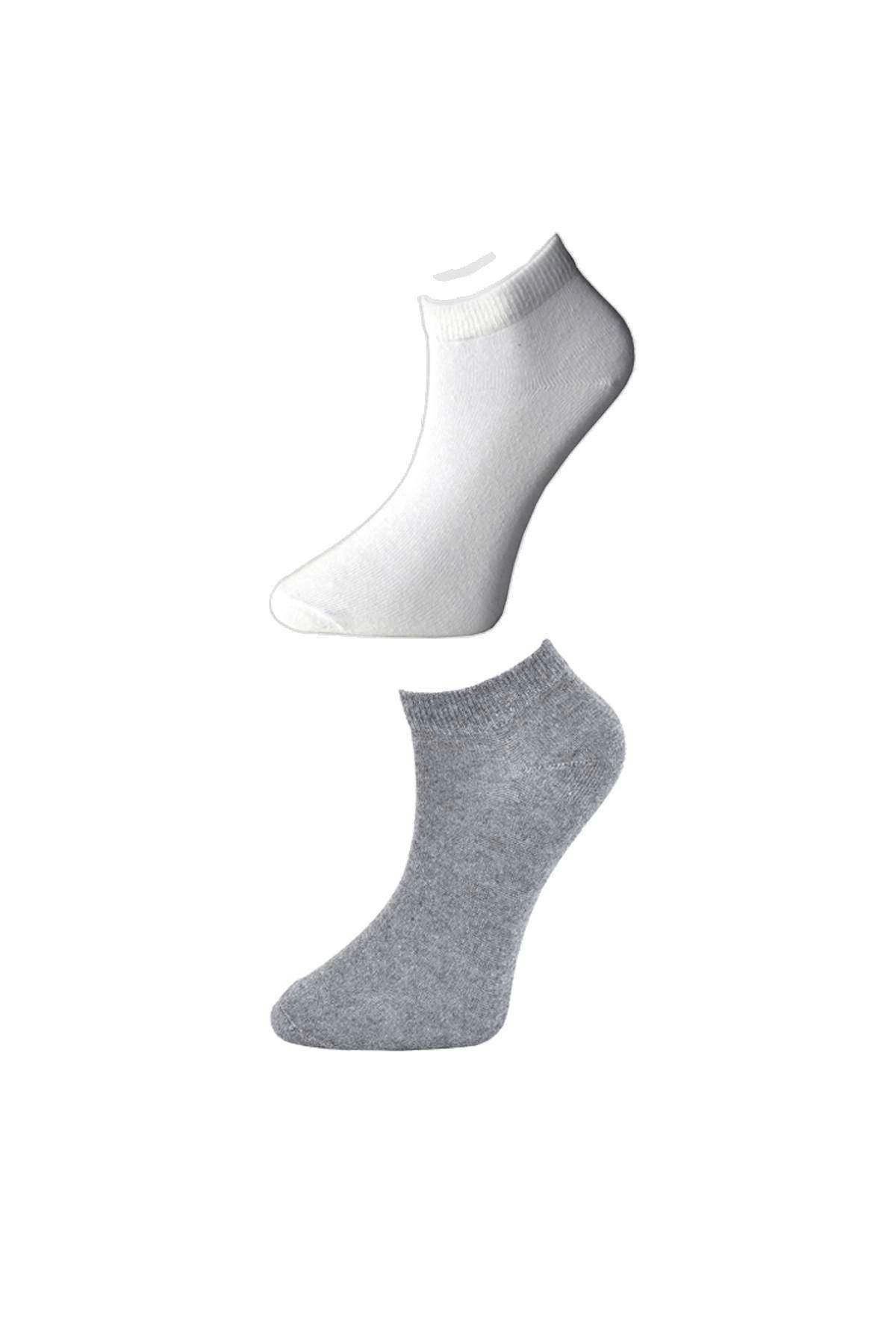 GiyimCity Gri ve Beyaz Kadın Bilek Çorap 15 çift