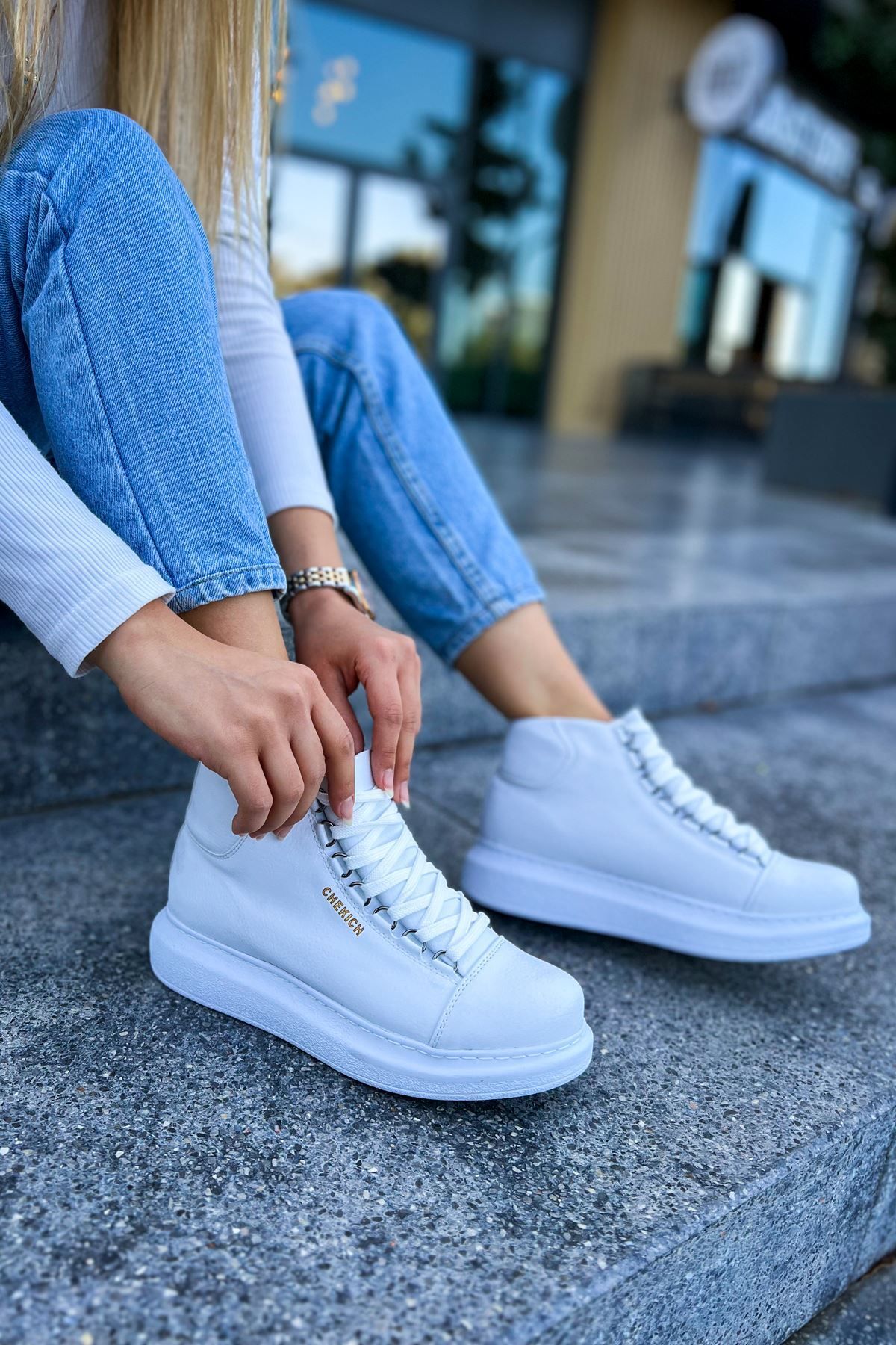 onlinebutik CH258 CBT Roma Kadın Bot BEYAZ