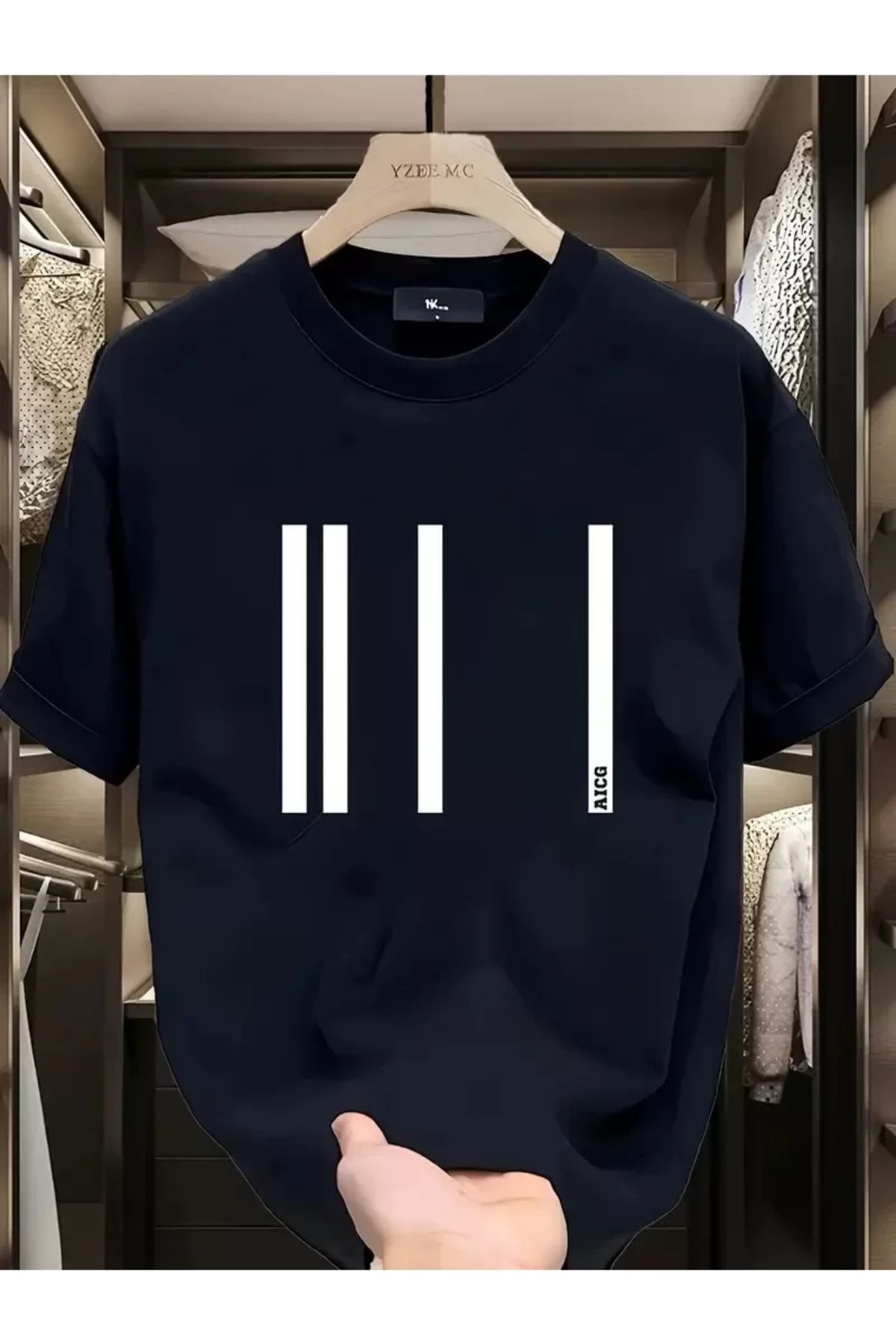 Flaubert /AICG Ön Arka Baskılı Bisiklet Yaka Kadın Oversize Bisiklet Yaka T-shirt - Siyah
