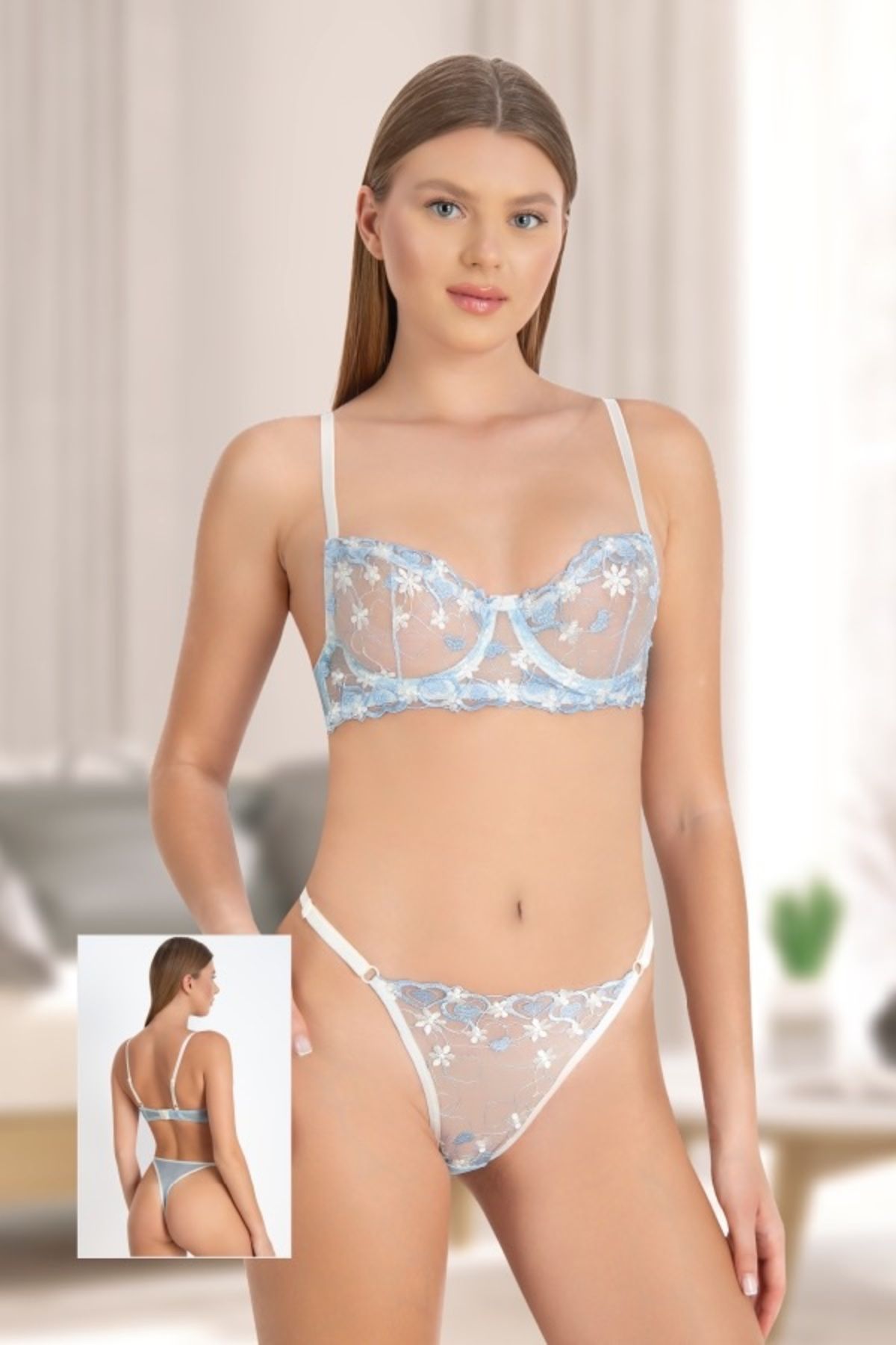 Dhantel Velvet Bralet Takım