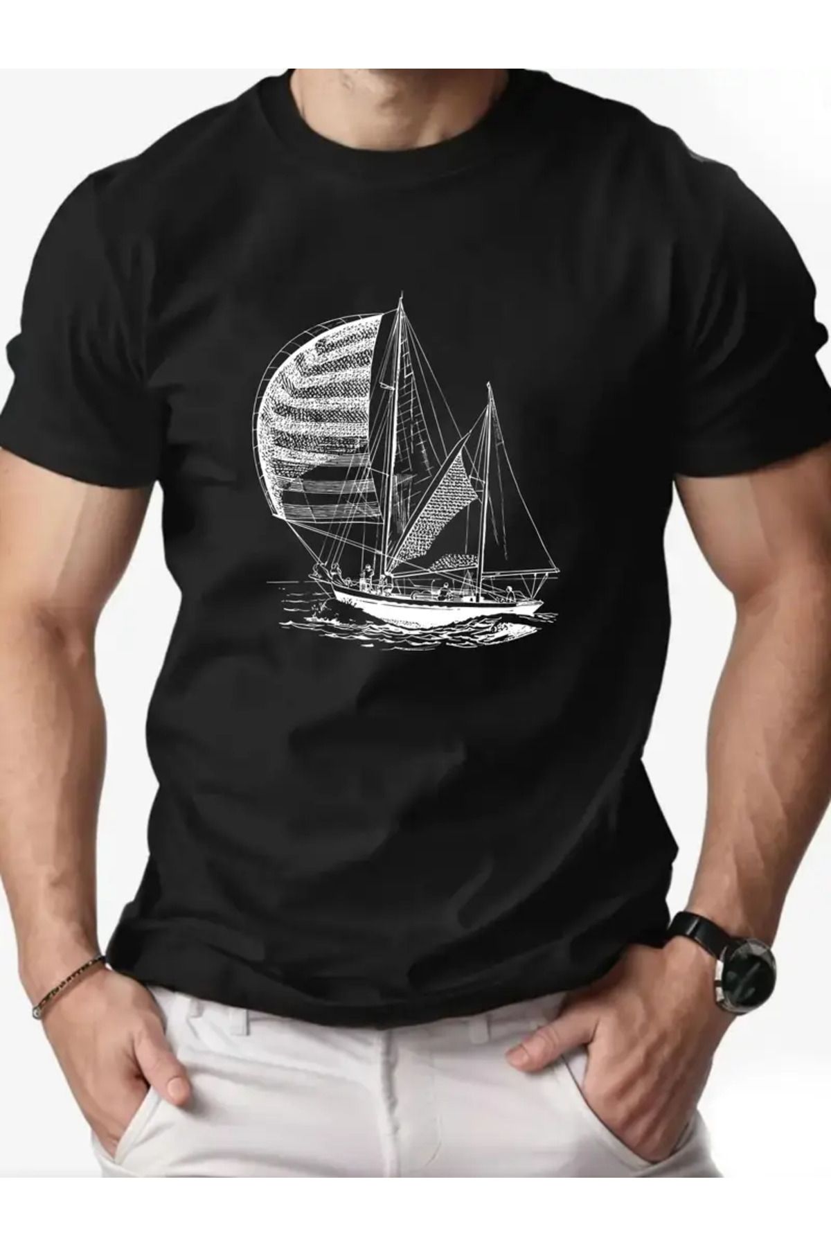 LEIVOR Sandal Özel Tasarım Baskılı Erkek T-shirt