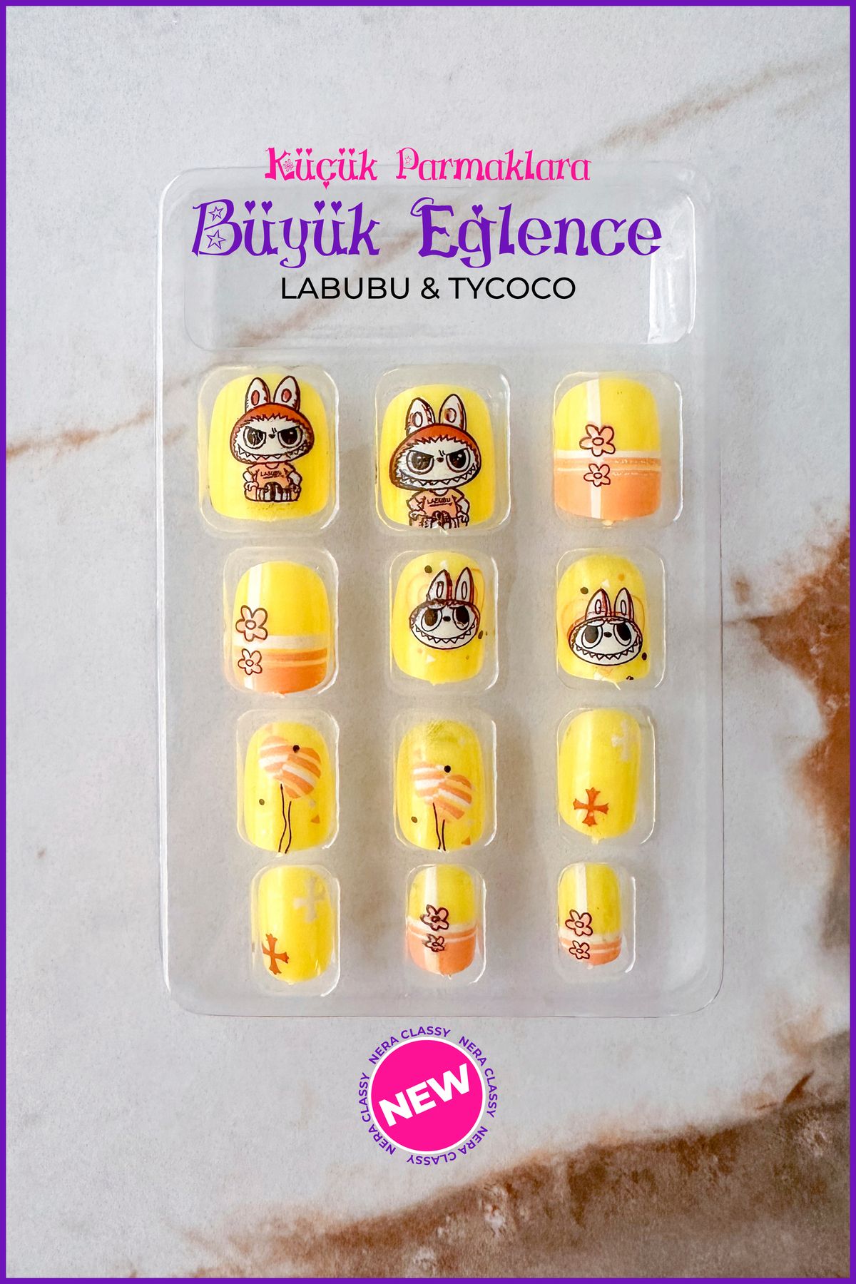 Nera Classy LABUBU & TYCOCO Çocuk Takma Tırnak Seti