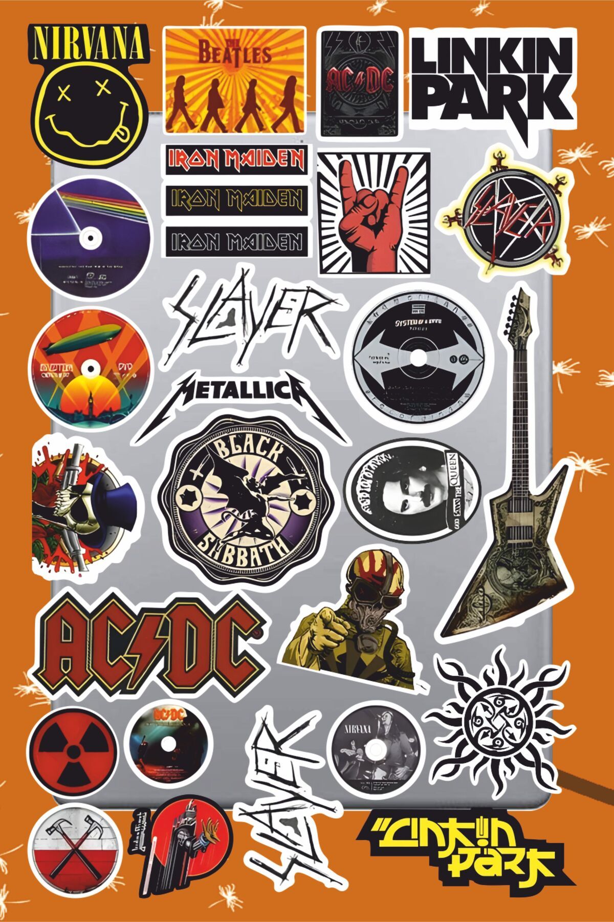 hediyenebak Rock Metal Seri 1 Sticker Seti | Laptop Ajanda Pc Tablet Telefon Defter Etiket Bullet Journal