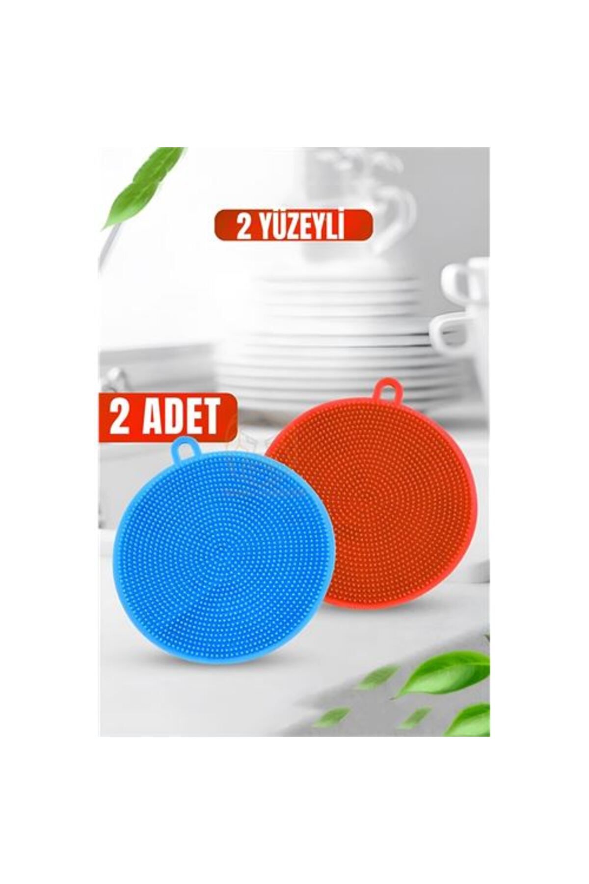 NEZADE STORE 2 Yüzeyli Silikon Bulaşık Pedi 2 ADET