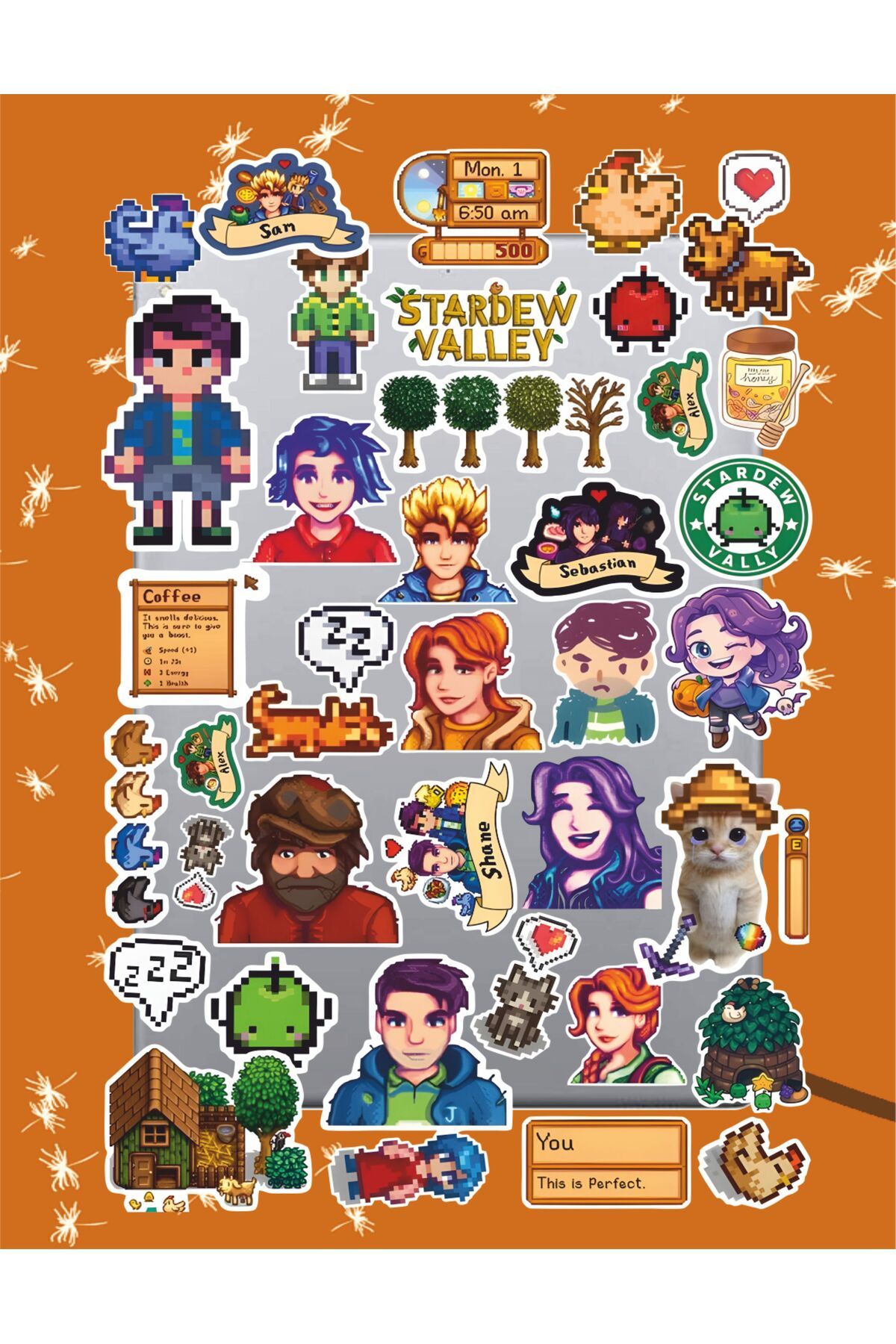 hediyenebak Stardew Valley Sticker Seti | Laptop Ajanda Pc Tablet Telefon Defter Etiket Bullet Journal