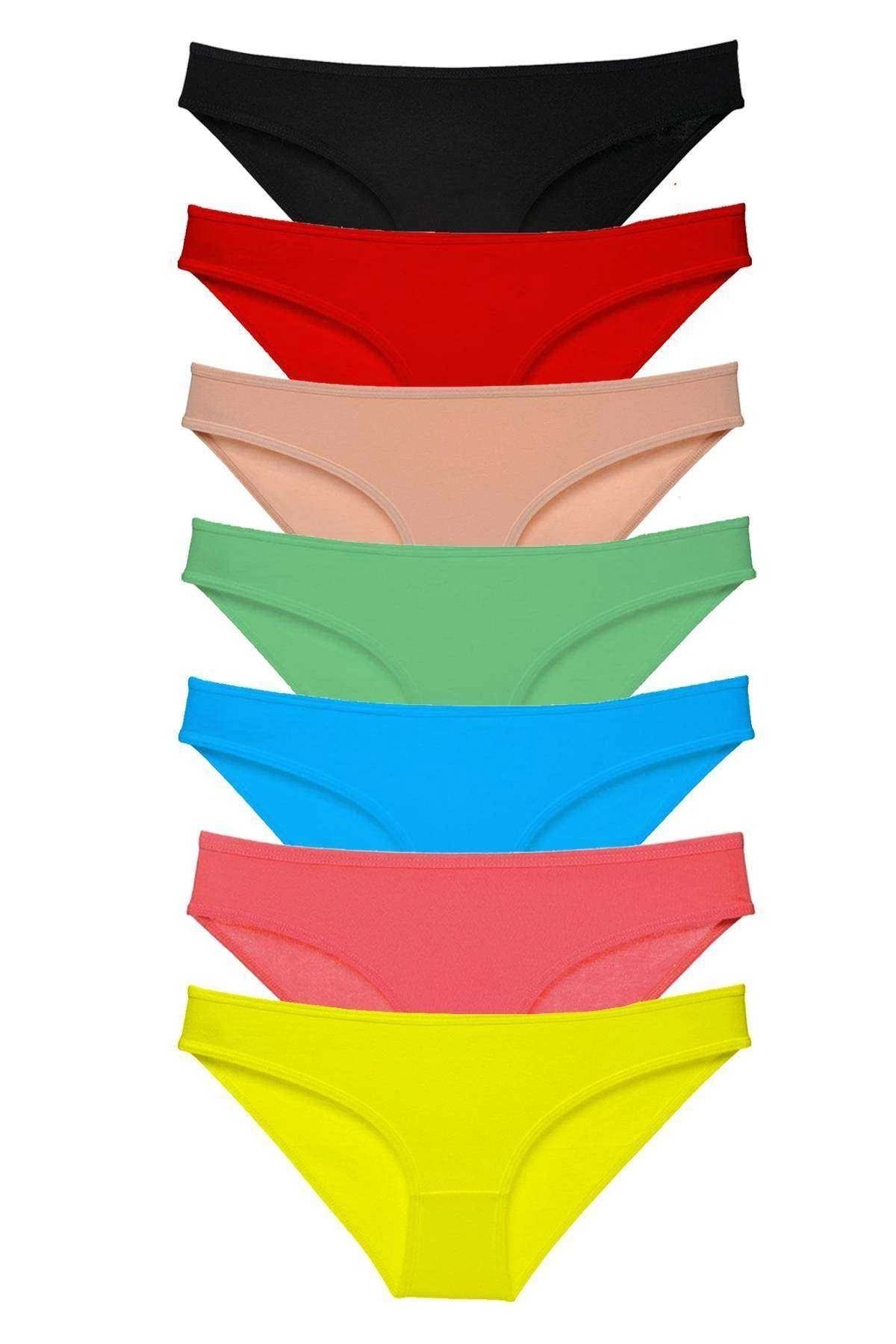 GiyimCity 7 adet Süper Eko Set Likralı Kadın Slip Külot Çok Renkli