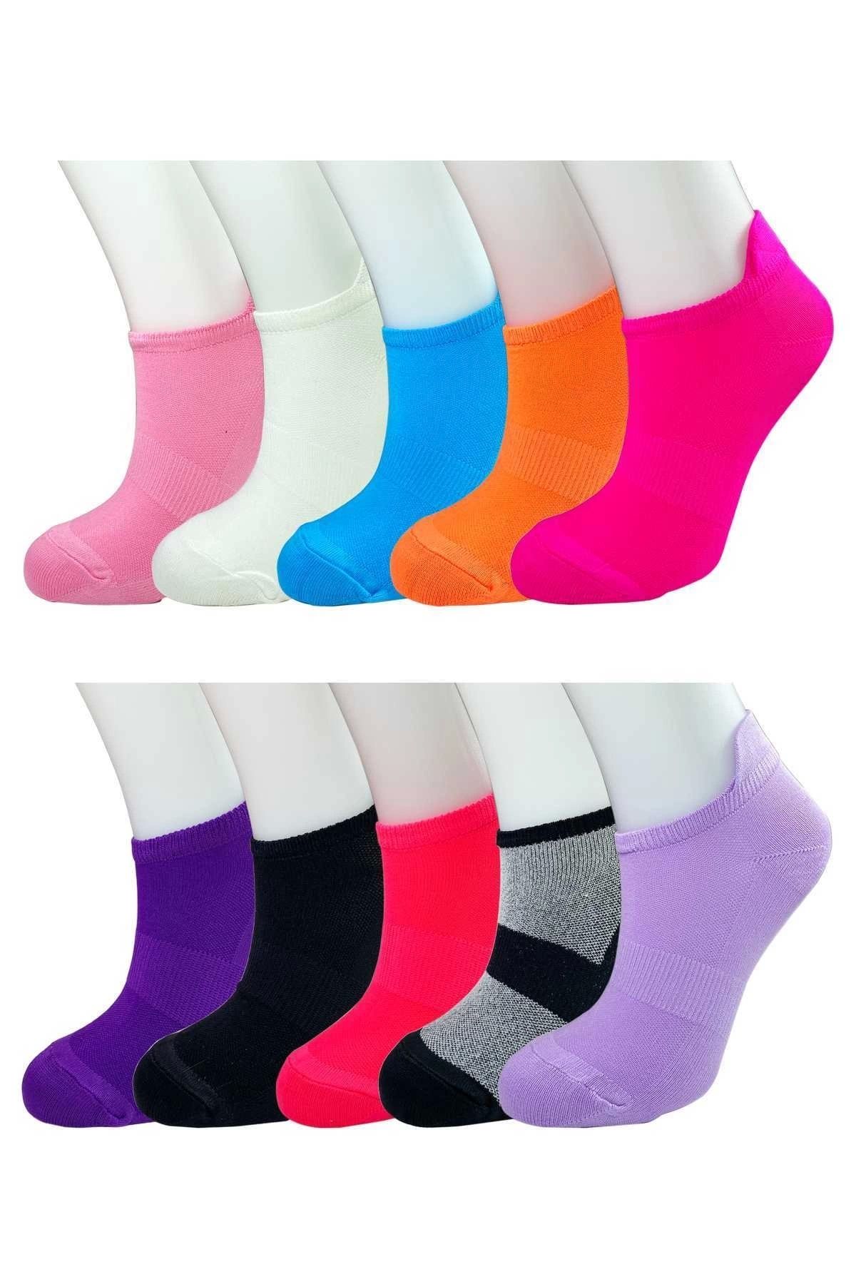 GiyimCity 12 Adet Neon Parlak Renk Yumuşak Kadın Bilek Çorap