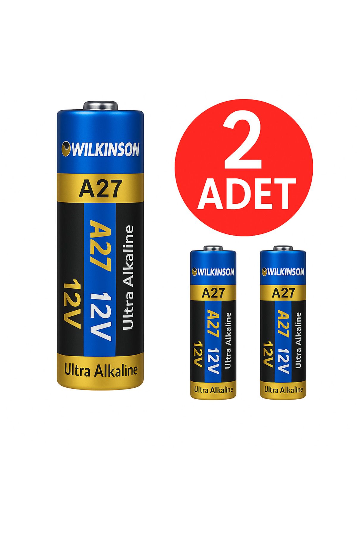 ANI OFİS KIRTASİYE A K 2 Adet 27A 12V Alkalin Pil Uzaktan Kumanda, Alarm Ve Oyuncaklar Gibi Cihazlar İçin Yüksek Performans