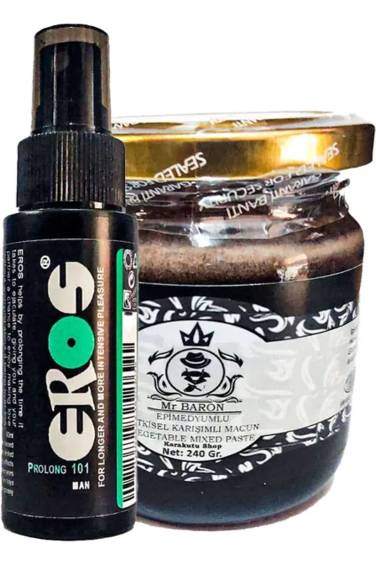 Natural Creams Eros Pro 101 Büyük Boy Sprey 60 ml + Mr Baron Erkeklere Özel 240 gr