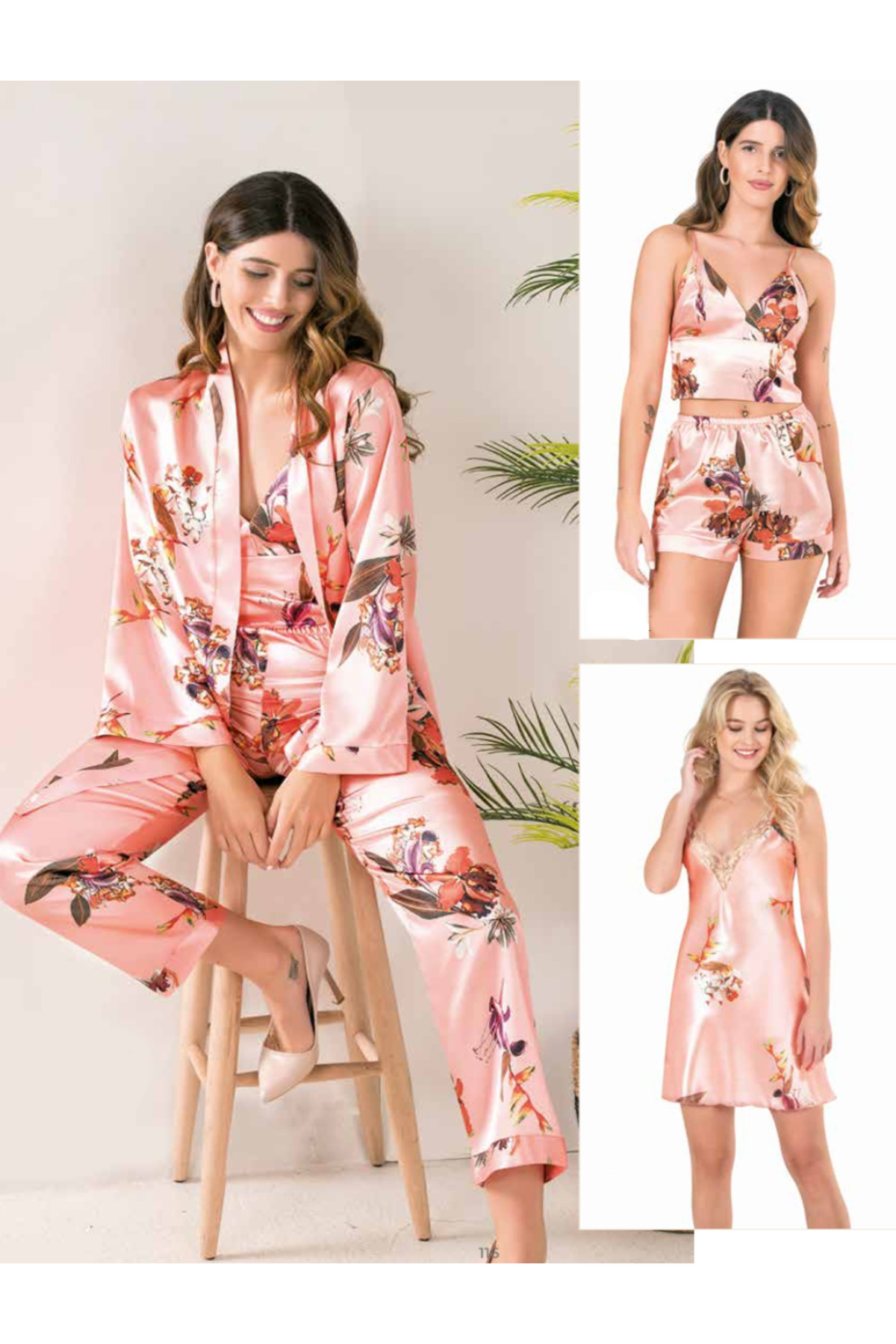 Genel Markalar İç Giyim MOONGİRL Saten Gecelik Set Takım