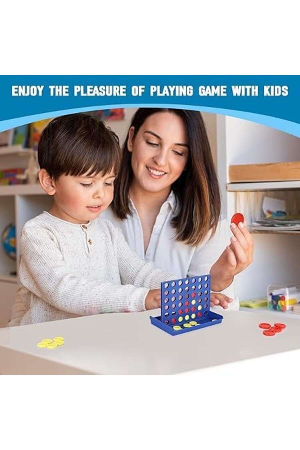 Other-Small Bingo Game 4 in a Row, Compact Strategy Board Game for Kids and Adults 8