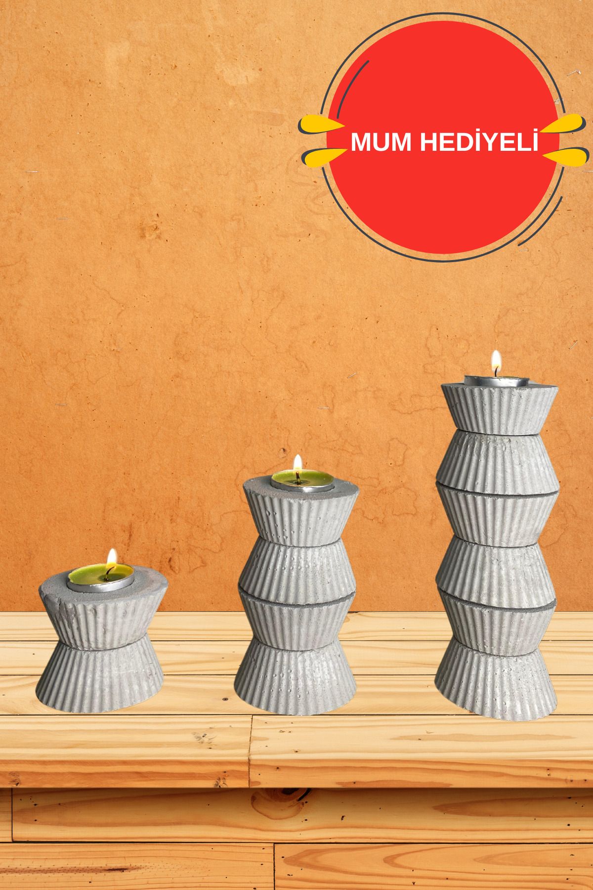Hunters Gift Shop BETON DEKORATİF MUMLUK MFS5